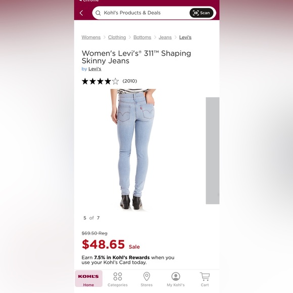 NWT LEVI 311 Shaping Jeans! Size 2 W26 L30! - Picture 7 of 9